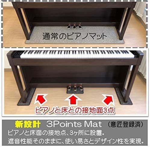 Newly Designed Mat for Electronic Pianos and Floor Vibration Chair Foot Protection Sticker Compatible with Various 3PointsMat Three Point Mat 3-point