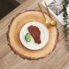 6/4pcs Tree Stump Placemat PP Wood Pattern Home Restaurant Dining Table Decor Mat Vegetable Dish Curved Edge Wood Grain Cup Pad