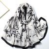 Long Women Floral Scarf Breathable Sunscreen Headscarf Sweet Thin Large Shawl  Vacation