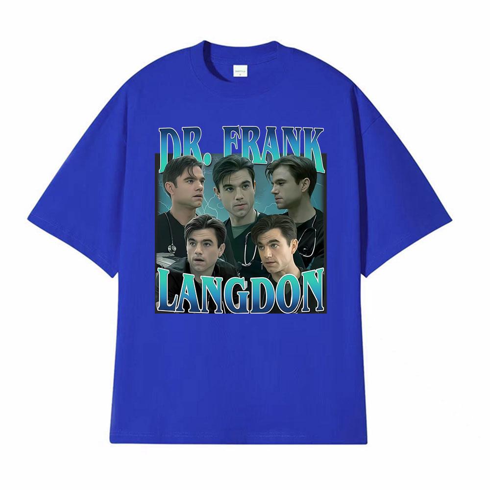 Dr Frank Langdon Lustige Grafik T-Shirts Unisex Damen Vintage Klassisches Kurzarm-T-Shirt Sommer Übergroß Komfort O-Ausschnitt T-Shirts