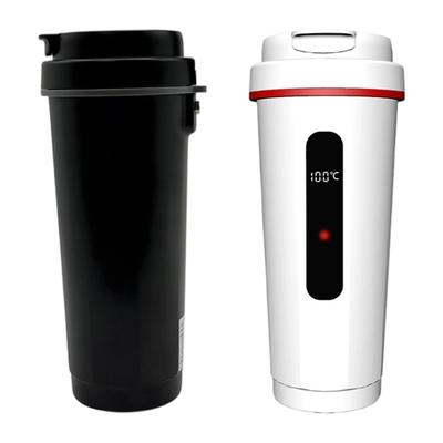 Digitalanzeige Isolierte Tasse 12V 24V Auto Elektrischer Wasserkocher Edelstahl Heiztasse Tragbare Auto Beheizbare Tasse Schnelle Heizung