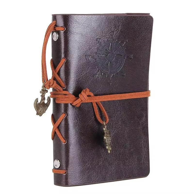 Retro Notebooks Journals Agenda Binder Sketch Book Leather Soft Cover Replaceable Kraft Paper Inner Korean Stationery