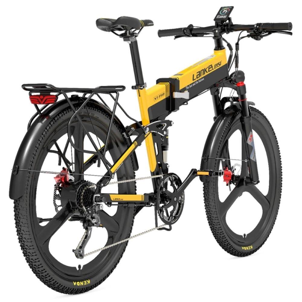 Foldable electric bicycle LANKELEISI XT750 Sport ,500W motor, a 48V 12.8Ah battery, a top speed of 35 km/h, a range of 110km, and 26*2.35 inch tires.