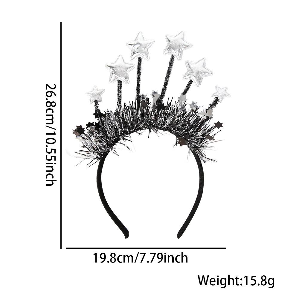 Black Gold Hair Band Decorative 2026 Celebration Headband New Year'S Eve Headband Comfortable Holidays Hair Accessory For New