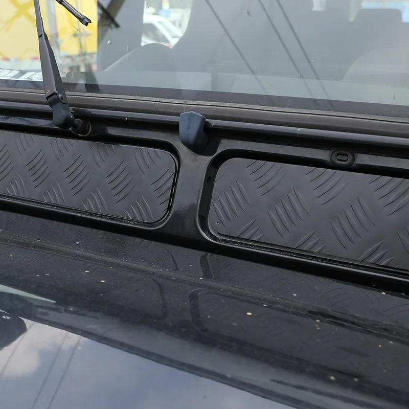 For Land Rover Defender 90 110 130 2004-2018 Aluminum alloy Black Car Front Windshield Lower Trim Panel Sticker Car Accessories