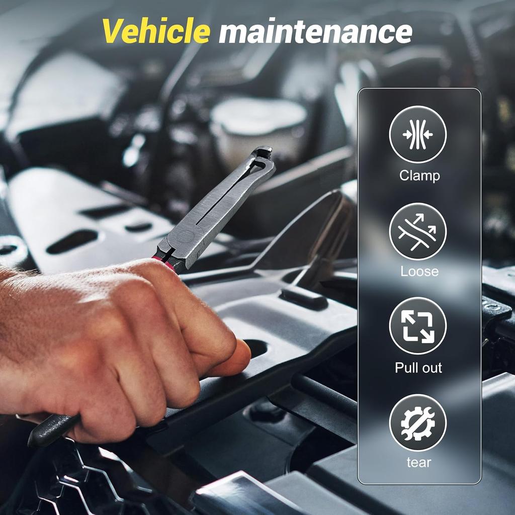 Electrical Disconnect Pliers, Electrical Connector Pliers For Cars(1*Straight&1 * 60°Bend), Fuel Line Tools With Anti-Slip Grip, Fuel Line