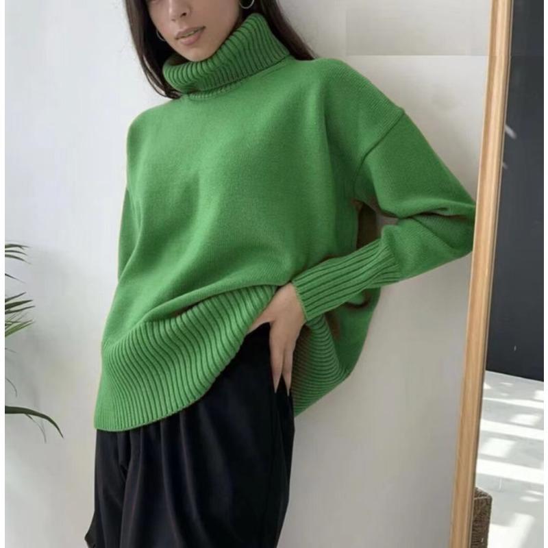 Turtle Neck Cashmere Winter Sweater Women 2021 Elegant Thick Warm Female Knitted Pullover Loose Basic Knitwear Jumper