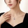 Sterling Moissanite Pendant Necklace Women With Chain Geometric Design Adjustable Length