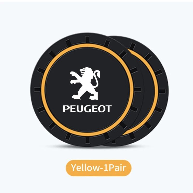 2 szt. mata pod kubek samochodowy materiał PVC wodoodporna miękka i łatwa do czyszczenia antypoślizgowa podstawka pod napoje odpowiednia do samochodów Peugeot