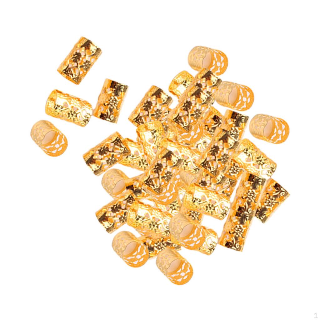 100 Pieces Dreadlocks Beads, Dread Locks, Adjustable Opening Fashion Decorative Hair Jewelry, Metal