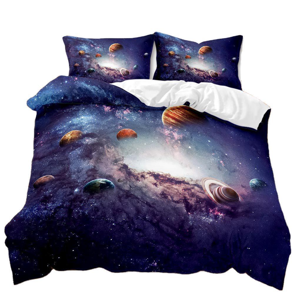Space Star Quilt Set Three-Piece 3D Digital Printing Kit