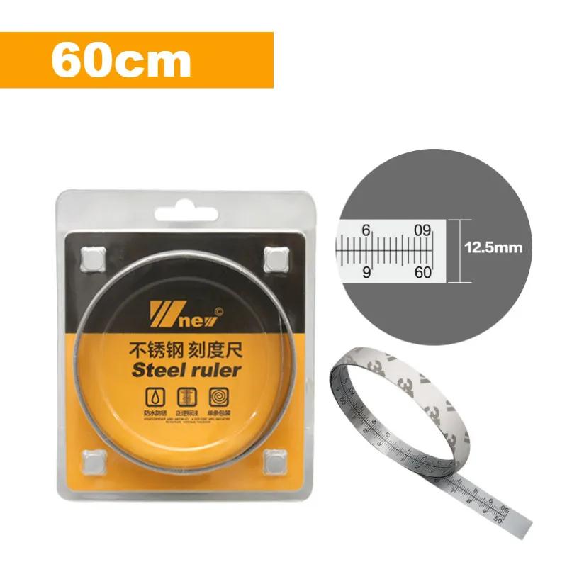 Woodworking Stainless Steel Miter Track Tape Ruler Measure Self Adhesive Metric Scale Ruler width 12.5mm DIY Tools