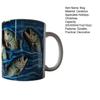Fishing Ceramic Mug Trout Fish Design Coffee Mug with Blue Wave Pattern 11/15oz Fish Art Drinkware Gifts for Men Fisher