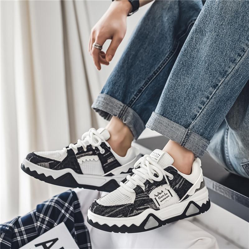 Fashion Summer Mesh Men's Skate Shoes Outdoor Casual Canvas Breathable Skateboarding Shoes Men Street Blue Platform Hip Hop Sneakers Man