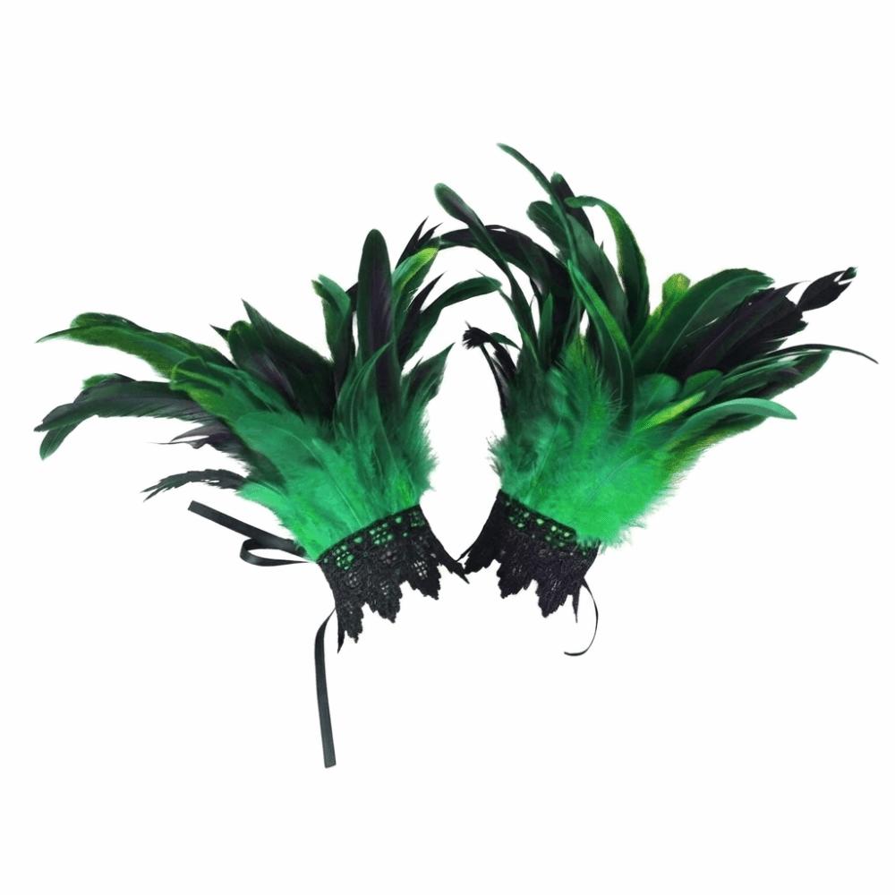 Adjustable Fluffy Feather Wrist Cuffs Black Plume Bracelet New Wristband Themed Party