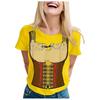 Women's Oktoberfest Festival Printed T-Shirt, Short Sleeve Round Neck Casual Pullover Top
