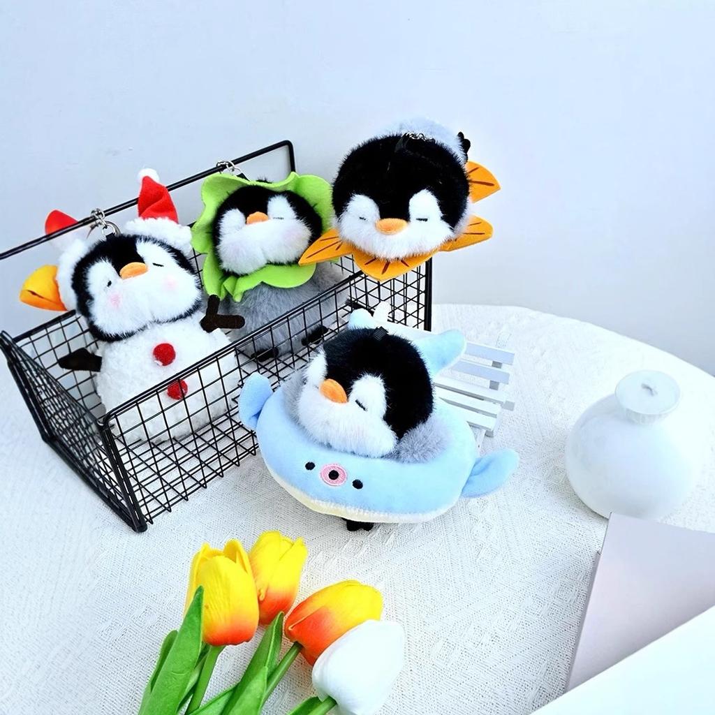 Cute Fun Doll Plush Doll Drag Penguin Keychain Ornament Mobile Phone Baby Pendant