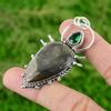 925 Silver Pear Natural Polychrome Jasper Wife Bezel Anniversary Trendy Pendant