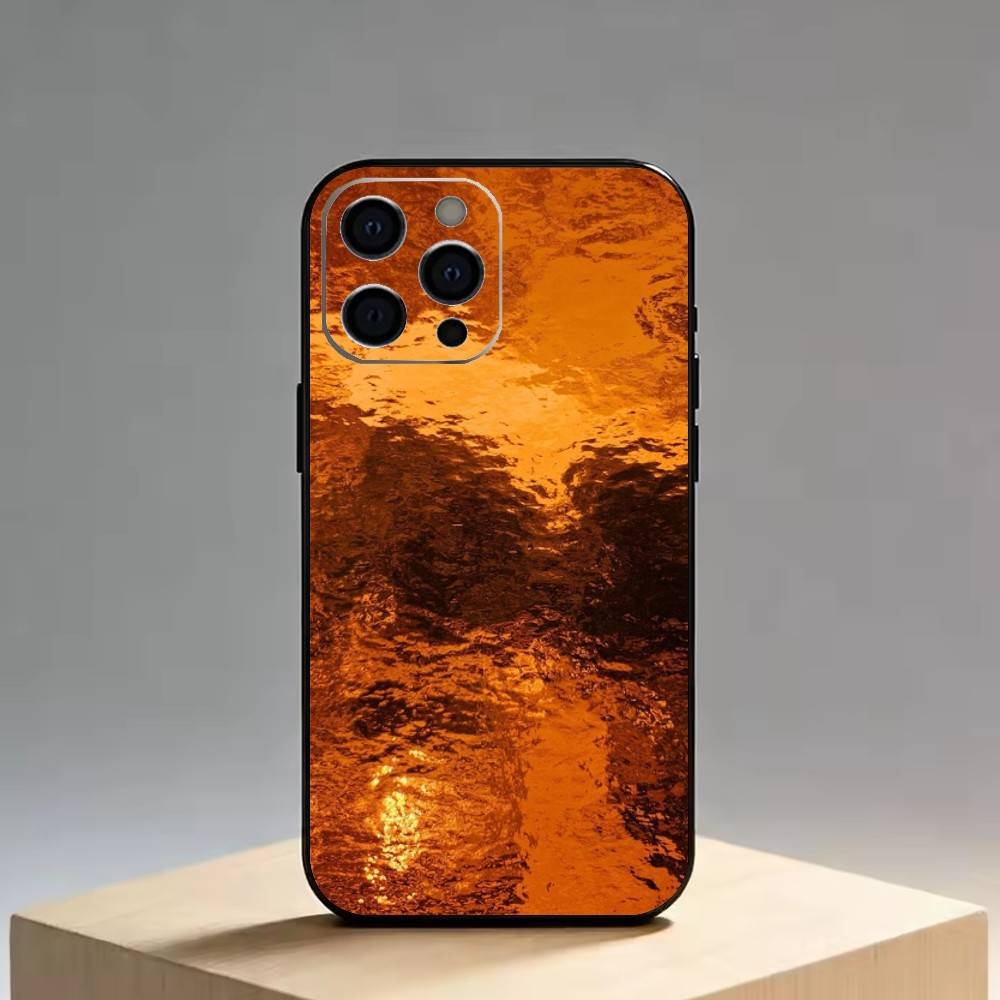Retro Amber Texture Laser   Phone Case Silicone Soft For IPhone 17 16 15 14 13 12 11 X XR Plus Pro Max Plus