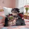 Genshin Impact Wriothesley Cute Cushion Cover Square Short Plush Pillow Case Living Room Sofa Home Decor Funda X