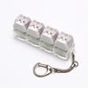 Cute Cat Shaped Keycap Keychain Adorable Cartoon Design Durable Key Charm for Backpack Gaming Peripheral Lover Gift