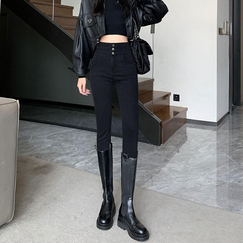 High-waisted Jeans Women's New Spring and Autumn Models, Tight and Slim, Elastic Pencil, Autumn Small Feet Pants