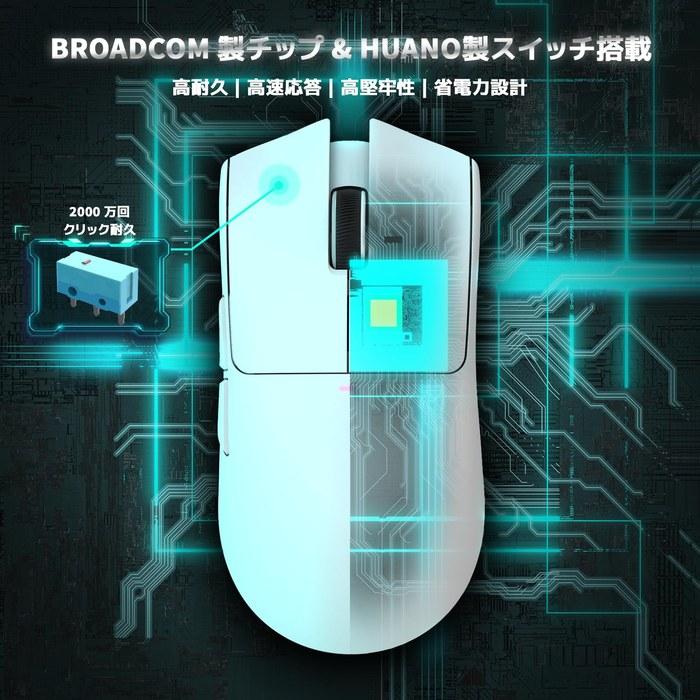 ATTACK SHARK X11 Gaming Mouse Wireless 2.4g/Bluetooth/USB-C Lightweight 63g 22000DPI (White)