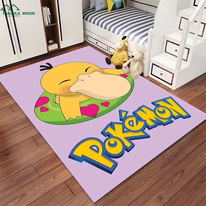 Japanese P0kem0n Theme Psyduck Printed Carpet Rugs for Living Room Bedroom Dining Office Sofa Non-Slip Large Decor Mat Potdemiel
