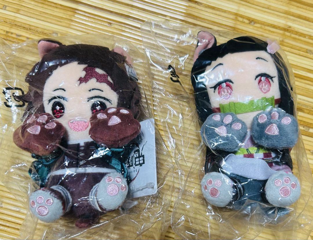 

[USED] Demon Slayer: Kimetsu no Yaiba Tanjiro Kamado and Nezuko Kamado Nyaform Plush Toys Movie Merchandise