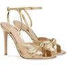 Fashion Gold Color Stiletto Heel Sandals Cross One Word Belt Round Toe Slingback Ankle Strap PU Sandals Women Fashion Party Large Size46