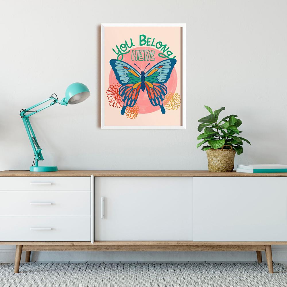 Do it for Your Future Print Positive Words Quotes Wall Art Colorful Butterfly Bug Poster Nature Home Office Decor Friend Gifts