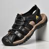 New Cow Leather Mens Sandals Summer Breathable Walking Sneakers for Men Sport Outdoor Antiskid Shoes Casual Shoes Plus Size 48