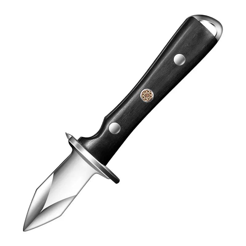 

German Style Black Wooden Stainless Steel Oyster Knife,Kitchen Tool,Lightweight, Luxurious,Thick Shell,Bottle Opener, Small Tool
