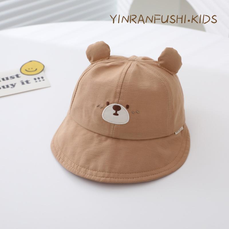 Korean Version of Children's Fisherman Hat  Boy and Girl Cute Ear Bear Pot Hat  Spring and Autumn Children's Sun Protection Hat
