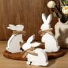 1 Set Easter Rabbit Table Sign Farmhouse Rustic Bunny Decoration Home Office Spring Easter Holiday Party Table Centerpiece Ornament