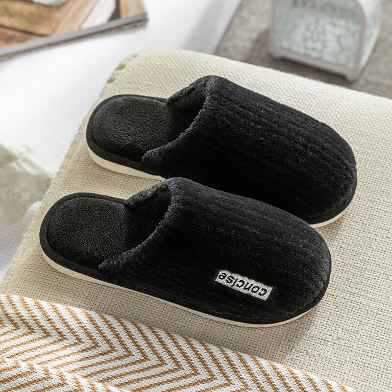 Unisex Rabbit Hair Warm Cotton Slippers 75C