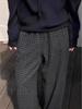 Korean Style High-Waisted Plaid Wool Wide-Leg Pants for Women - Autumn/Winter Trend