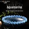 Blue Aquamarine & Crystal Bead Bracelet - Unisex Sapphire Gift