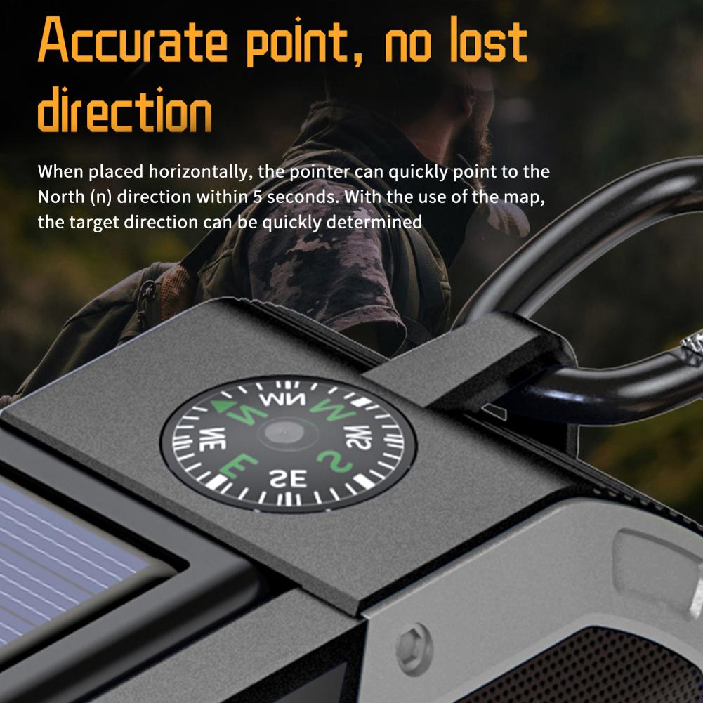 10000mAh Outdoor Solar Radio with Speaker Solar/Hand Crank Charging W/ Flashlight SOS Alarm Headphone Jack for Outdoor Camping