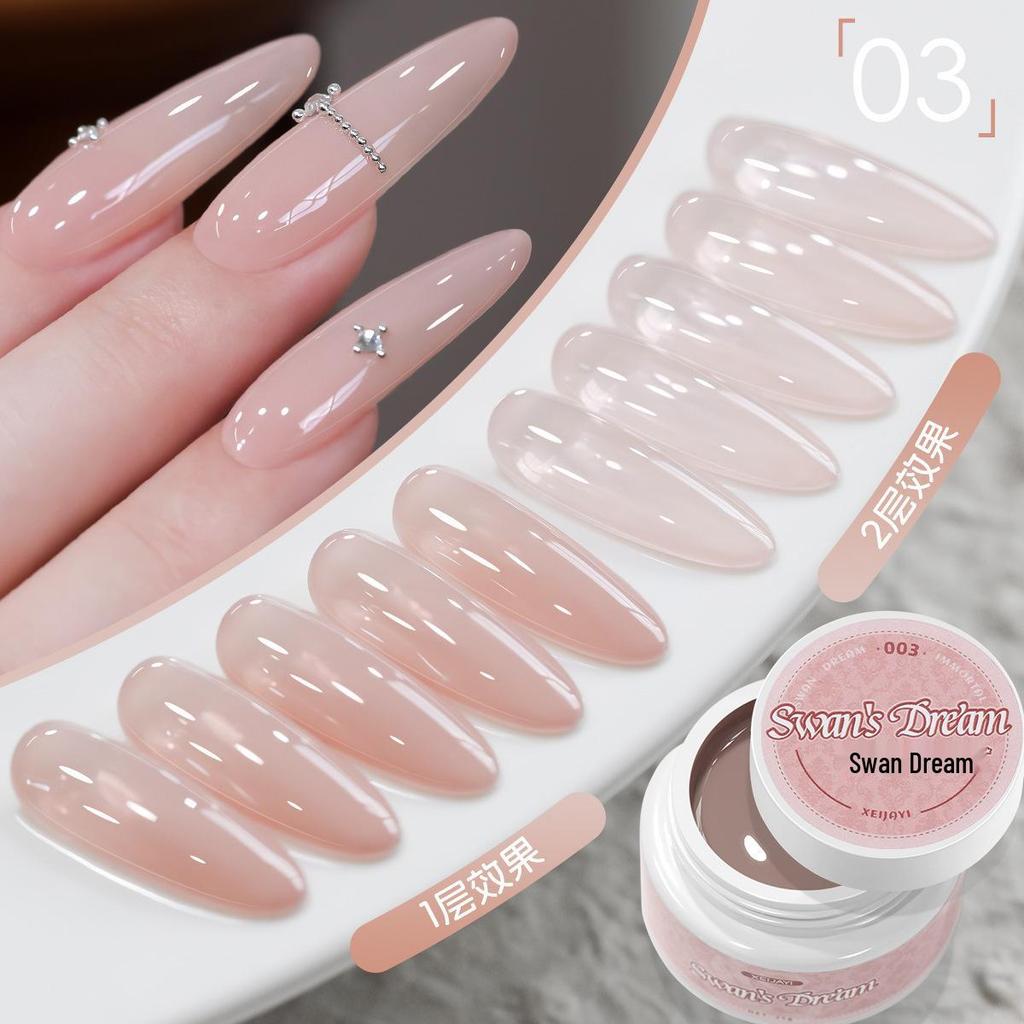 Swan Dream 3-Color Nail Art UV Gel, Nude Pink Base 25g