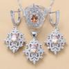 Gem Set Jewelry Pendant Earrings Necklace Ring Lady Set