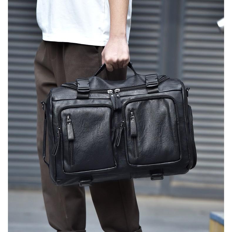 

Retro Multifunctional Leather Travel Backpack - Large Capacity, Single Shoulder, Crossbody, Simple Business Style