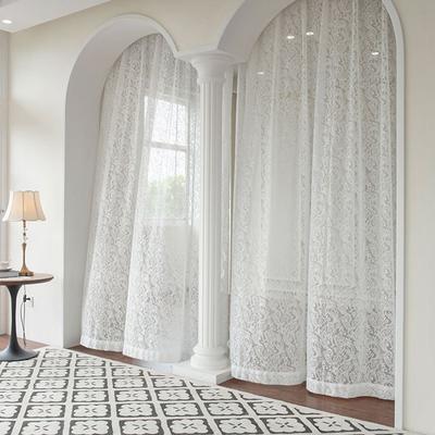 Lace Window Curtain Decorative Curtains Half Blackout Window Shade Windows Sheer Drapes Lace Hanging Curtains Room Decoration