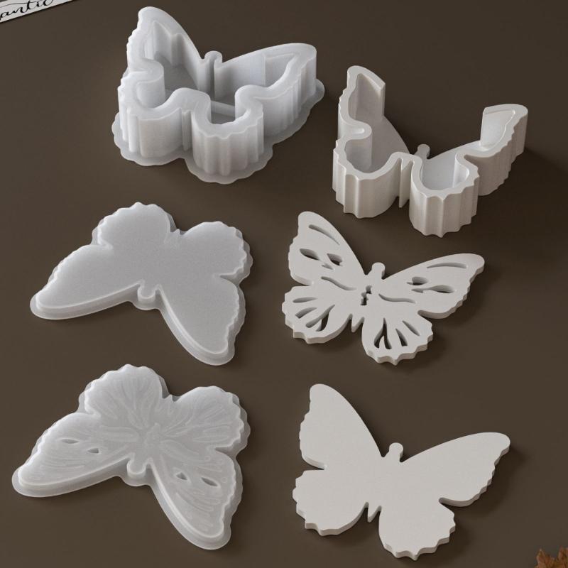 Silicone Hollow Butterfly Flower Vase Mold Plaster Cement Mould for Home Decoration Crafting Jewelry Accessories