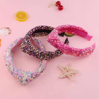 Girls Hair Hoop Fancy Sparkling Rainbow Knotted Headband Hair Accessories Birthday Girl