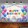 2D Rainbow Birthday Backdrop for Colorful Themed Kids Party Photo Booth
