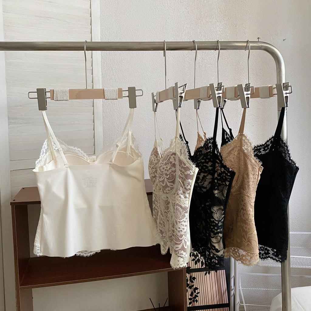 Original Summer Popular French Lace Suspender Vest Women's Chest Pad Slim-fit Versatile Back Bottom Top
