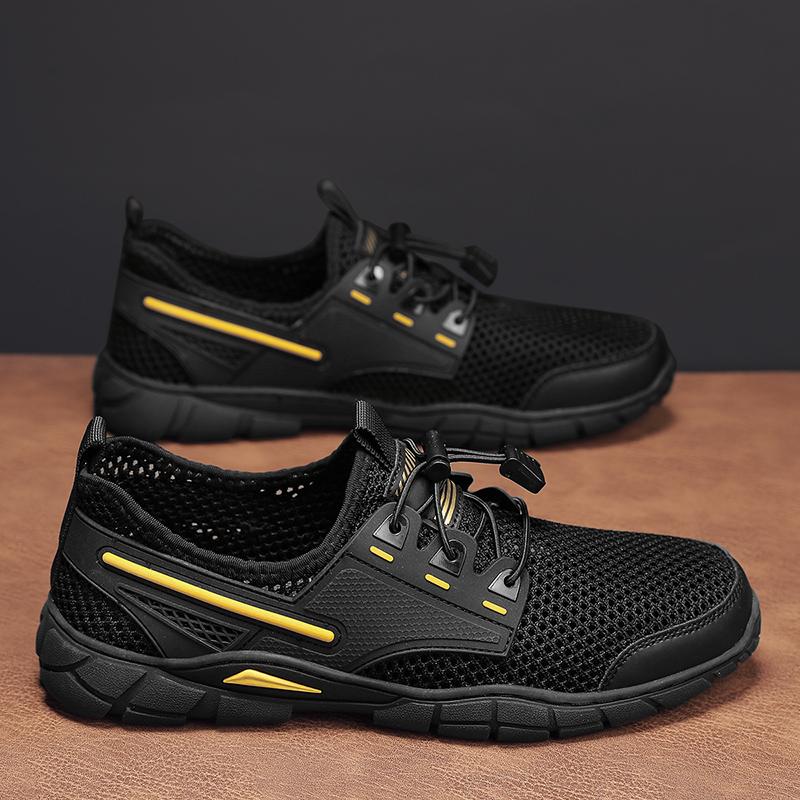 Pánská letní obuv Prodyšná síťovaná obuv Módní síťovaná outdoorová nadměrná sportovní běžecká obuv Lehká vycházková obuv pro muže