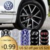 For VOLKSWAGEN VW 4PCS 56/60/65mm Car Wheel Hub Caps Emblem Hubcap Badge Stickers Decoration For Volkswagen VW GTI R Touareg Lin