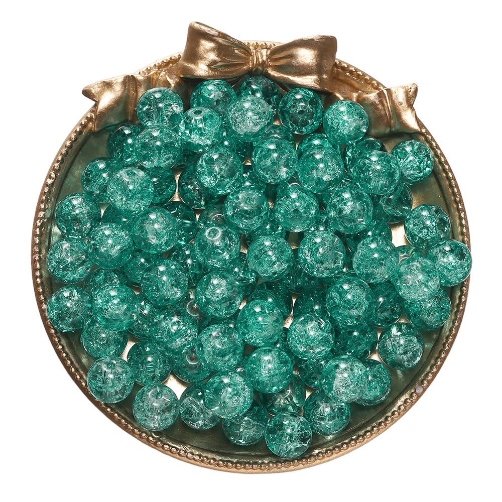 20-50pcs/lot Dark Color Transparent Cracked Glass Beads Round Bracelet Spacer Beads For DIY Necklace Jewelry Making Accessories